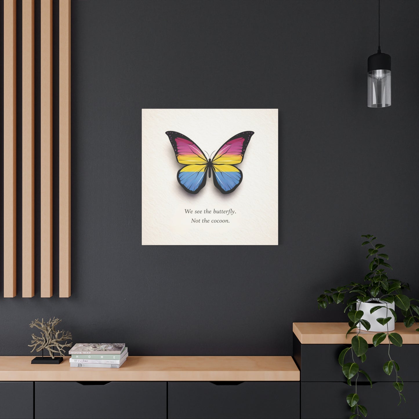 pan pride butterfly | metamorphosis series canvas wall art