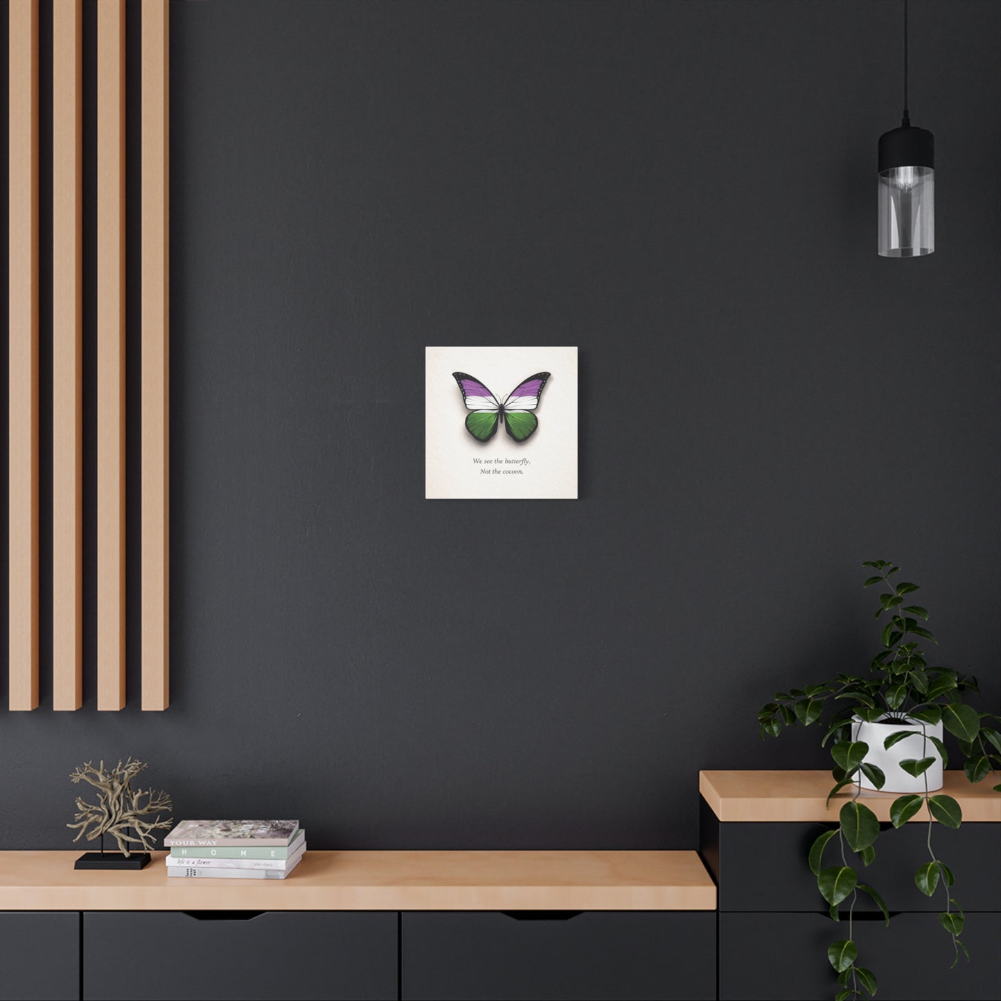 genderqueer pride butterfly | metamorphosis series canvas wall art