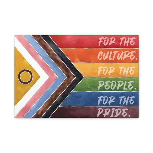For The Culture. For The People. For The Pride. | Progress Pride Flag Canvas Wall Art