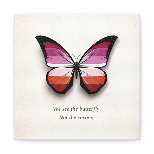 Lesbian Pride Butterfly | Metamorphosis Series Canvas Wall Art