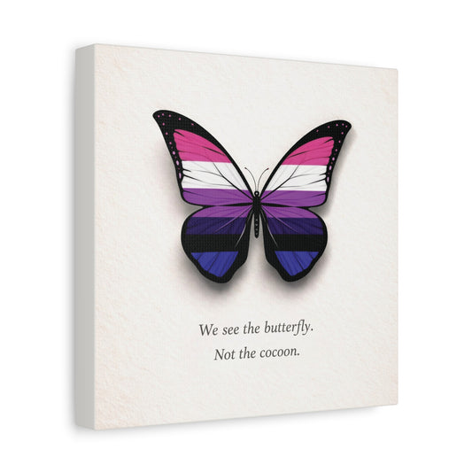 Genderfluid Pride Butterfly | Metamorphosis Series Canvas Wall Art